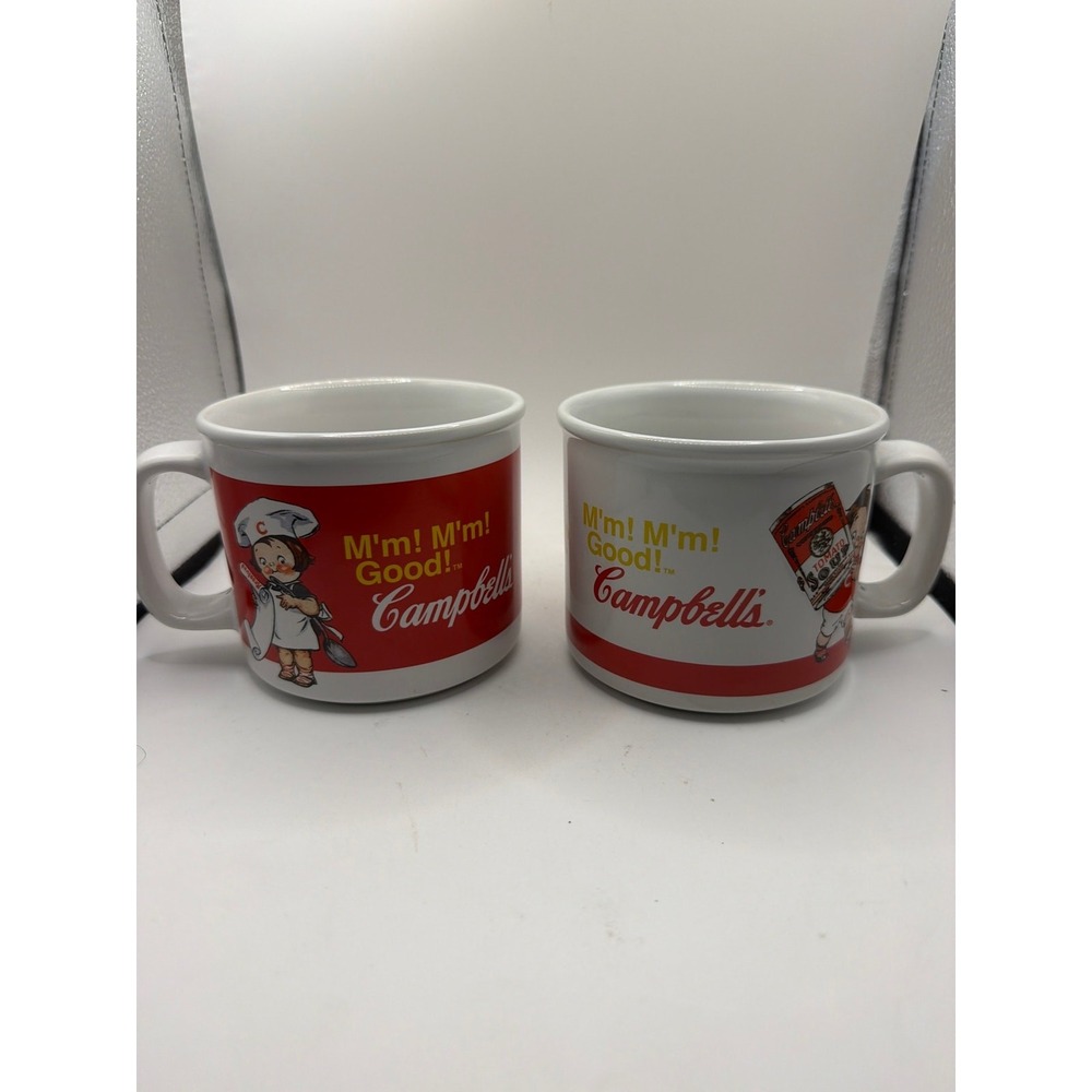 Vintage Set of 2 2004 Campbell Soup 12oz Soup Mugs